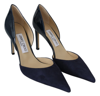 Jimmy Choo Pumps Elegant Navy Suede Pointed Toe Pumps