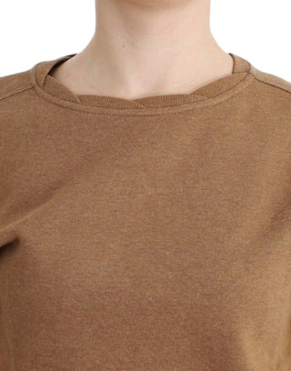 John Galliano Clothing Chic Brown Crewneck Cotton Sweater