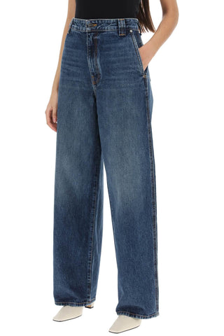 Khaite Earrings Blue / 28 bacall wide leg jeans