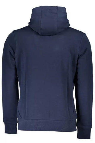 Chic Blue Hooded Sweatshirt With Embroidery Detail