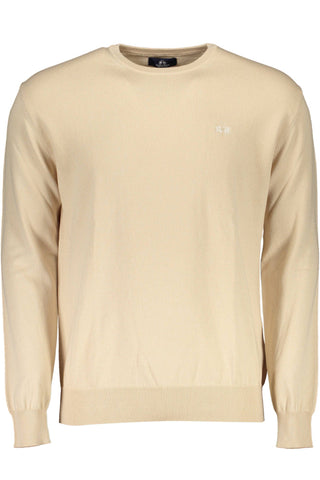 Beige Round Neck Embroidered Sweater