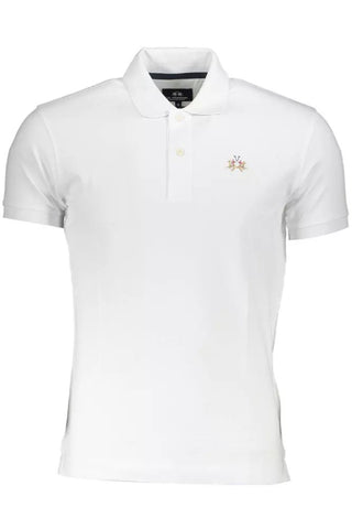 White Cotton Men Polo Shirt