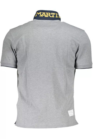 Elegant Gray Polo With Contrasting Details