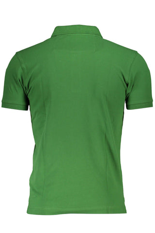 Green Cotton Men Polo Shirt