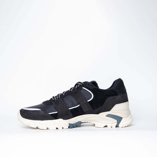 Lardini Men Elegant Black Leather and Suede Sneakers