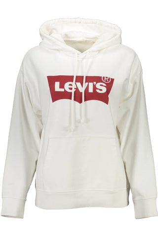 Levi's Clothing White / L Chic White Cotton Hooded Sweatshirt With Logo