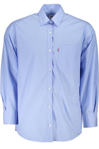 Elegant Light Blue Long-sleeved Shirt