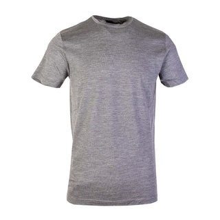 Elegant Grey Wool T-shirt With Embroidered Detail