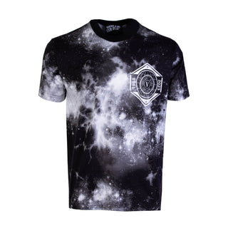 Black Cotton 'Space' Printed T-Shirt