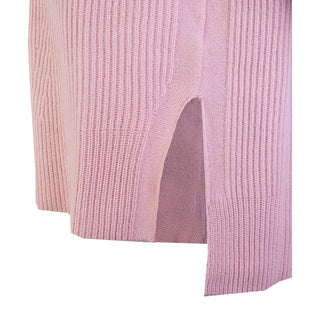 Chic Pink Ribbed Cashmere Sweater