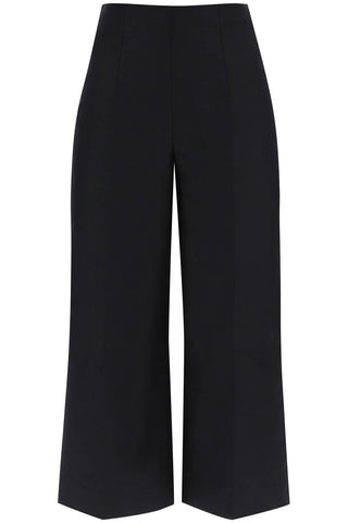 Marni Earrings Black / 40 wide-legged cropped pants with flared