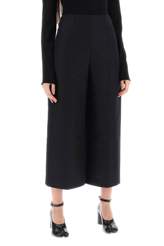 Marni Earrings Black / 40 wide-legged cropped pants with flared