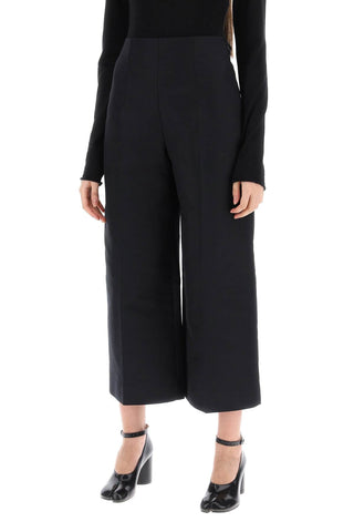 Marni Earrings Black / 40 wide-legged cropped pants with flared