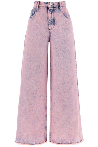 Marni Earrings wide leg jeans in overdyed denim