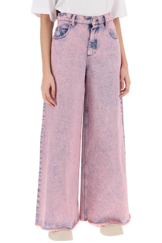 Marni Earrings wide leg jeans in overdyed denim