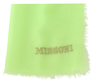 Missoni Accessories Green Yellow Green Cashmere Unisex Neck Wrap Scarf