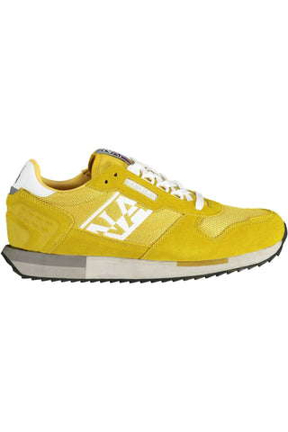 Napapijri Men Vibrant Yellow Lace-Up Sporty Sneakers