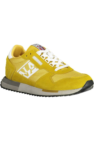 Napapijri Men Vibrant Yellow Lace-Up Sporty Sneakers