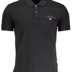 Elegant Black Embroidered Polo