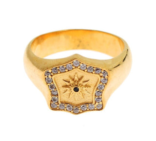 Nialaya Jewelry Gold / EU63 | US11 / Material: 925 Sterling Silver Elegant Men's Gold Plated Silver Ring