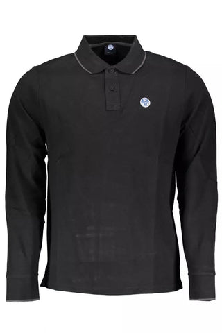 North Sails Clothing Black / XXL Sleek Long-Sleeve Polo with Contrasting Accents