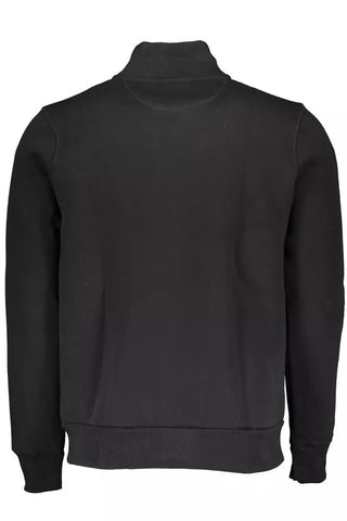 Sleek Black Zip Sweater With Logo Detail