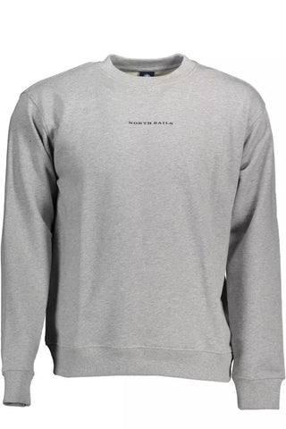 Elegant Gray Long-sleeved Crewneck Sweater