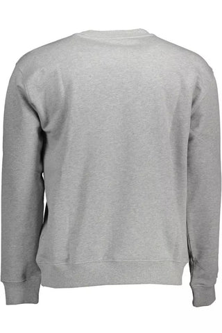 Elegant Gray Long-sleeved Crewneck Sweater