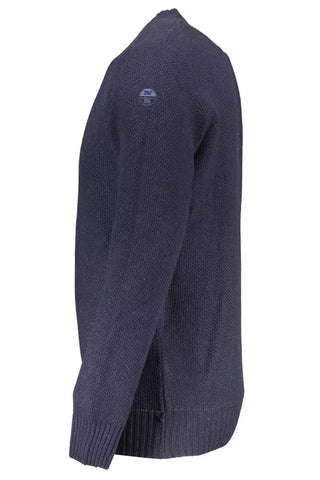 Elegant Blue Wool-blend Sweater For Men