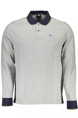 Elegant Long-sleeved Contrasting Polo Shirt