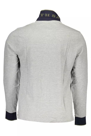 Elegant Long-sleeved Contrasting Polo Shirt