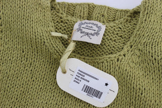 Pink Memories Clothing Green / One Size / Material: 90% Cotton, 10% Polyamide Chic Green Knitted Sleeveless Vest Sweater