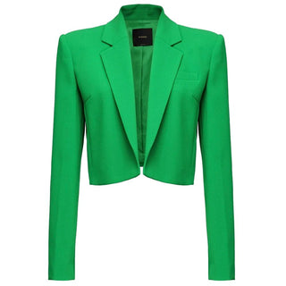 Pinko Clothing Chic Green Stretch Crepe Blazer for Women