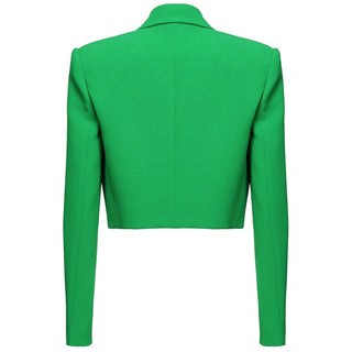 Pinko Clothing Chic Green Stretch Crepe Blazer for Women