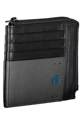 Sleek Black Leather Card Holder With Rfid Blocker