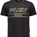 Plein Sport Clothing Black / L Sleek Cotton Crew Neck Tee with Iconic Print