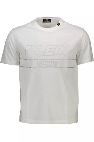 Plein Sport Clothing Pristine White Cotton Tee with Bold Accents