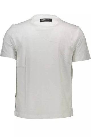 Plein Sport Clothing Pristine White Cotton Tee with Bold Accents