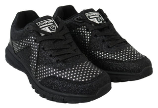 Plein Sport Shoes Black / EU36/US6 Elegant Black Runner Jasmines Sport Shoes