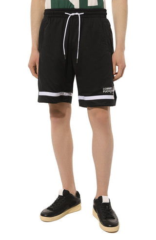 Sleek Black Bermuda Shorts With Logo Detail