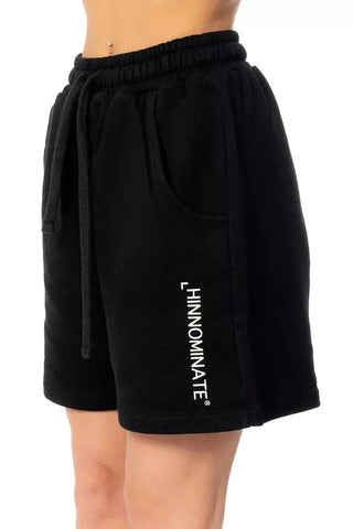 Chic Fleece Bermuda Shorts with Logo Detail