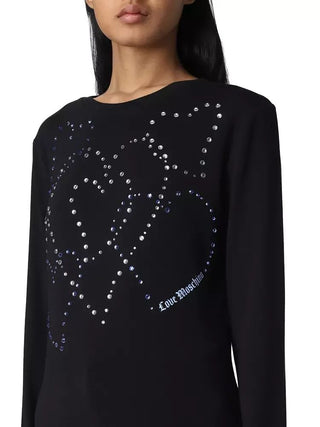 Rhinestone Heart Embellished Cotton Tee