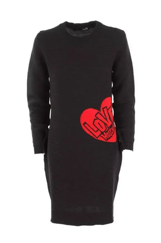 Chic Heart Pattern Knit Wool-blend Dress