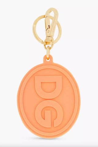 Elegant Orange Keychain With Gold Hardware