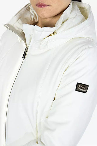 Elegant White Softshell Down Jacket