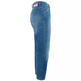 Chic High-waisted Blue Jeans For Women
