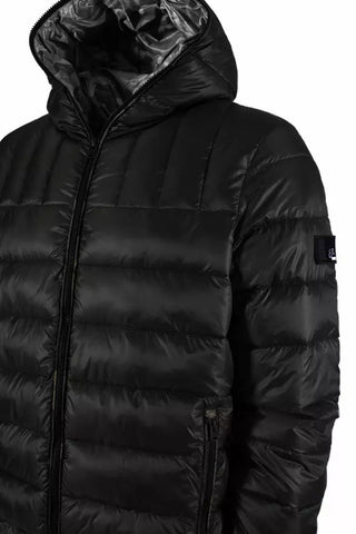 Sleek Quilted Hooded Jacket With Backpack Bag