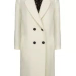 Elegant Wool Blend White Coat