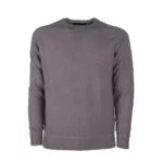 Elegant Gray Cashmere Crew Neck Sweater