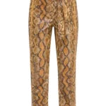 Chic Python Print Eco-Leather Trousers